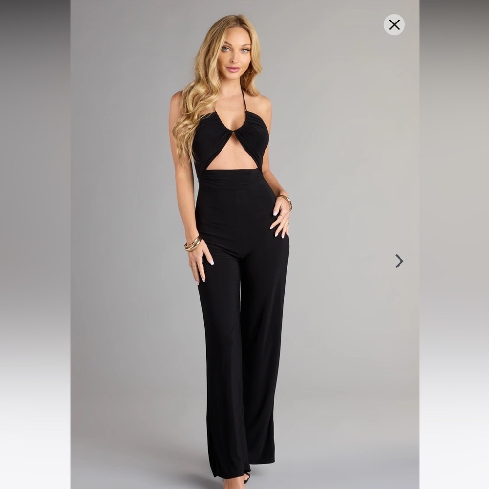 Windsor Black Wide Leg Jumpsuit with Keyhole